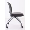 Officesource Perch Collection Armless Nesting Chair with Casters, Titanium Frame 3274TNSABK